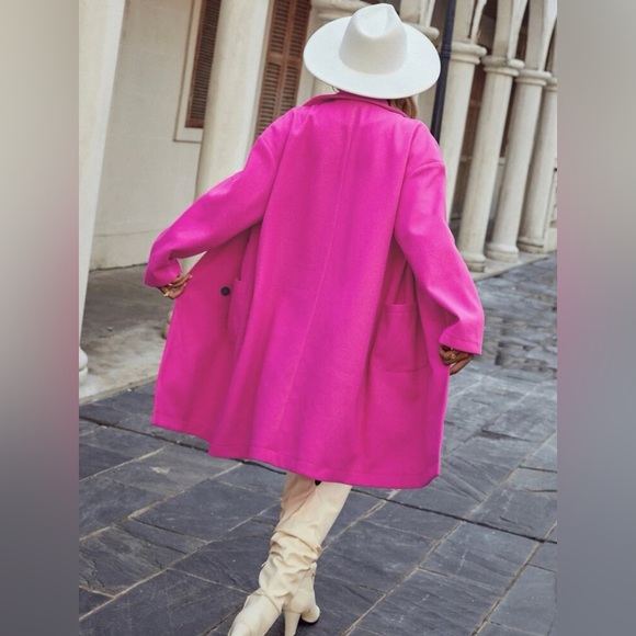 SHEIN Double Breasted Lapel Collar Overcoat - Picture 3 of 12